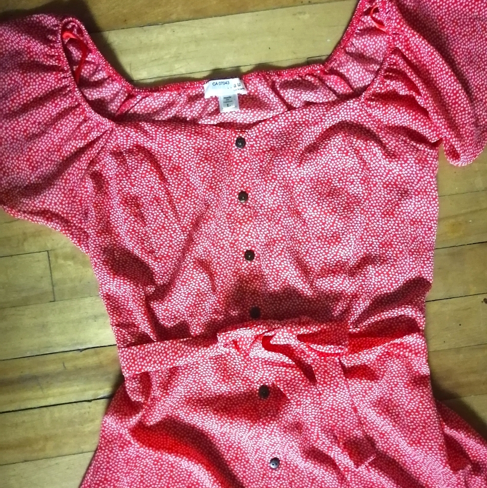 Red midi dress